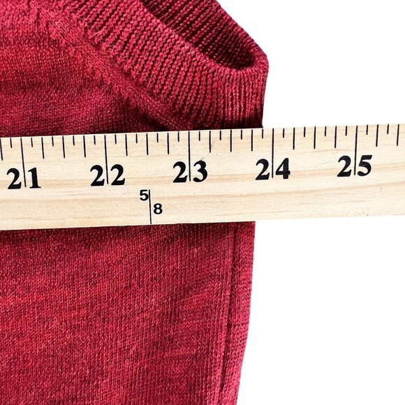 Valda  Mens XL SweaterVest Red Merino Wool Extrafine Pullover Preppy Knit Italy - Picture 5 of 9